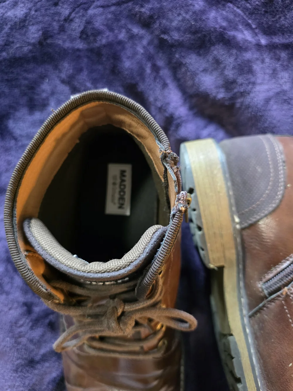 Madden by Steve Madden Men’s Size 11 Brown Lace Up Side Zip Ankle Boots